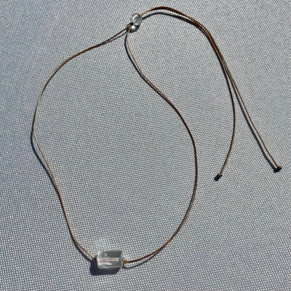 Clear Quartz Geo Pendant Necklace - Lithos Crystals