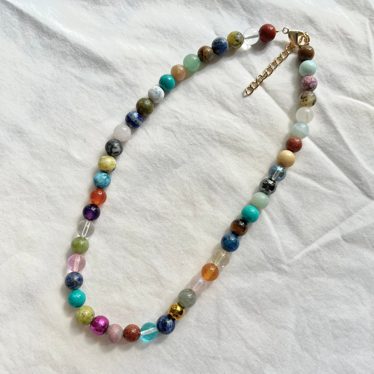 Crystal Mix Beaded Necklace - Lithos Crystals