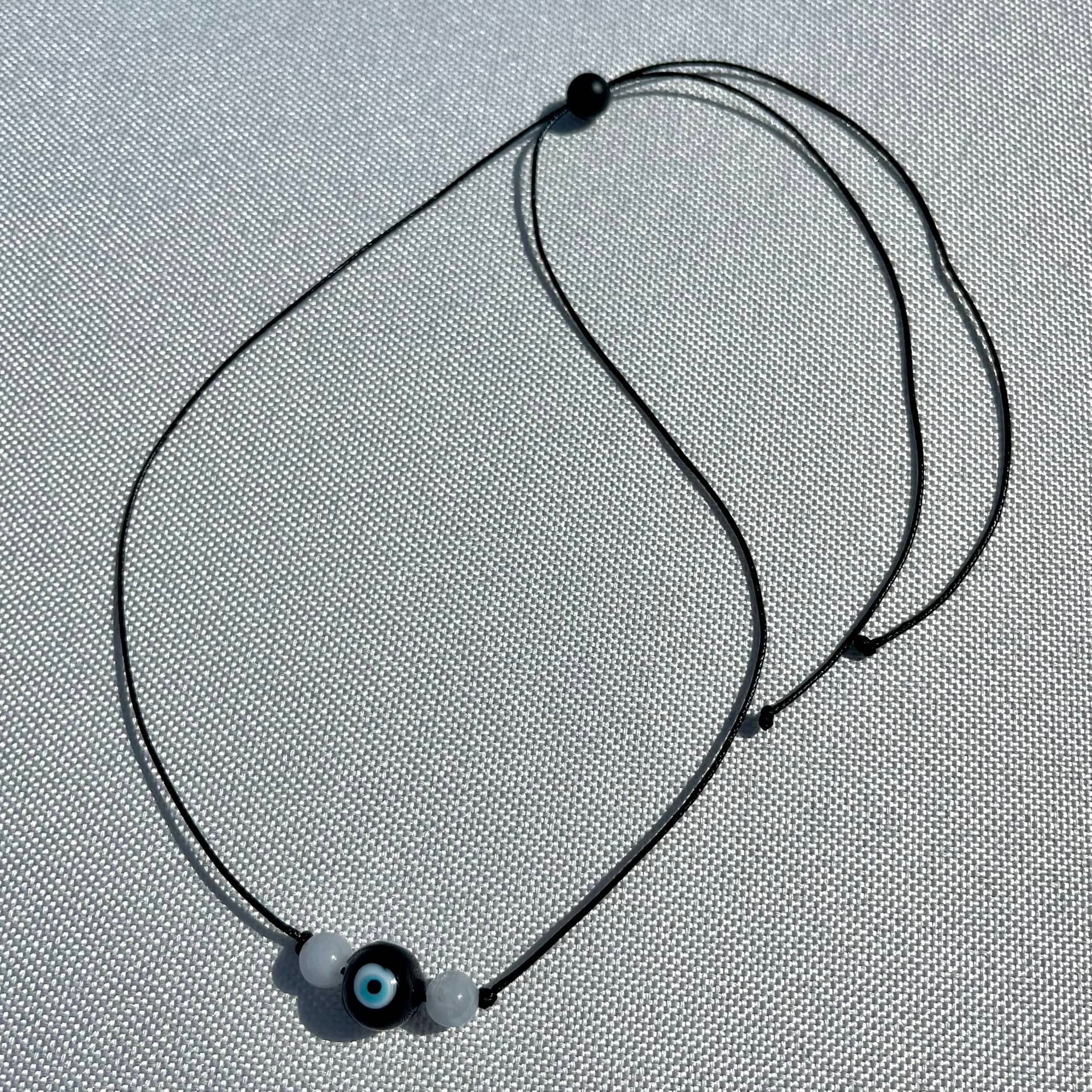 Evil Eye Aquamarine Necklace - Lithos Crystals