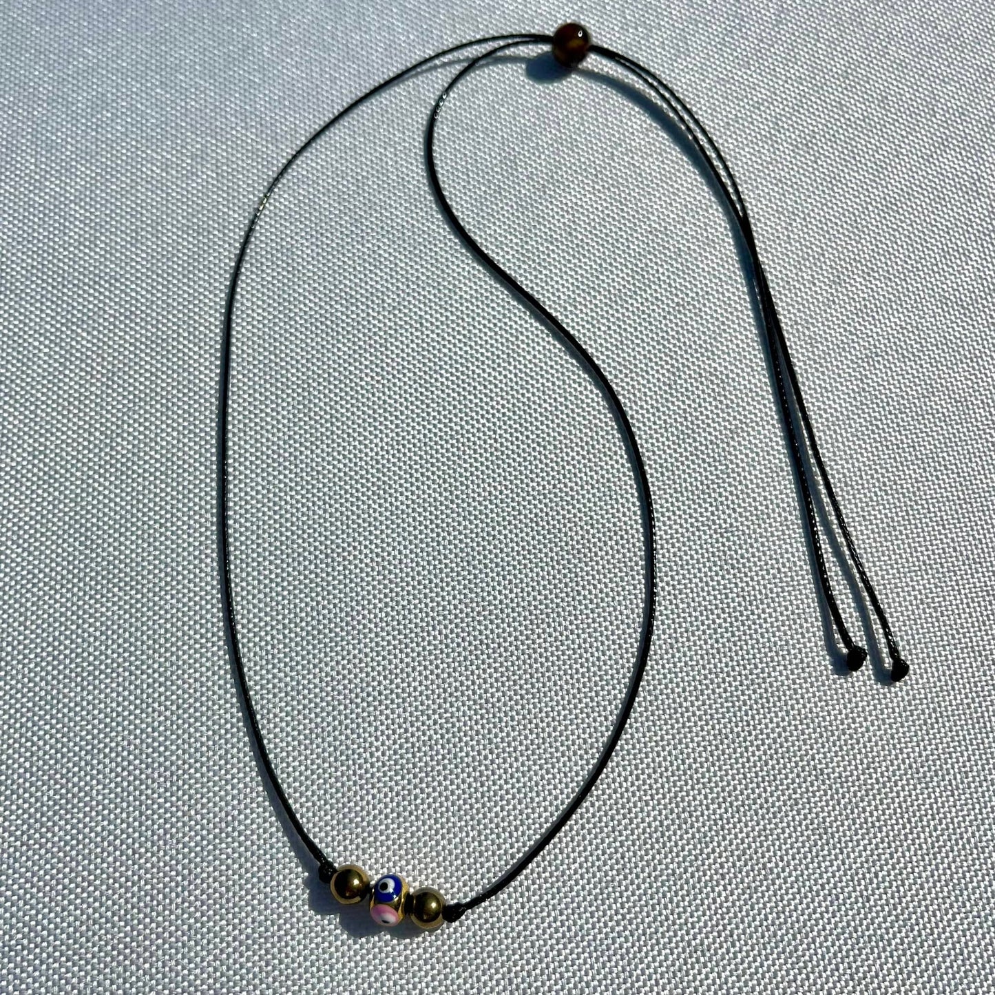 Evil Eye Gold Hematite Necklace - Lithos Crystals