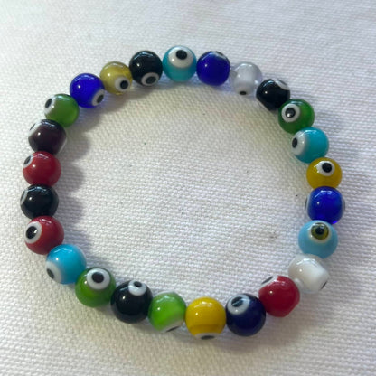 Evil Eye Multicoloured Bracelet - Lithos Crystals