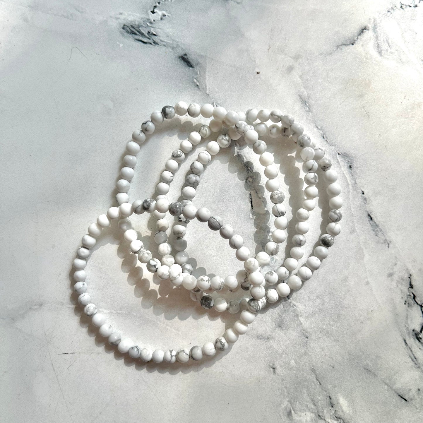 Howlite 4mm Beaded Bracelet - Patience