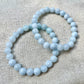 Aquamarine bracelets in 8mm bead size - Lithos Crystals
