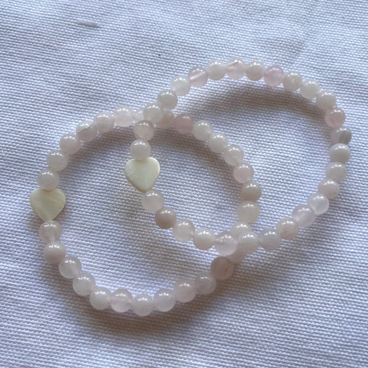Rose Quartz Heart Bracelet