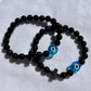 Obsidian Hematite Evil Eye Cross Bracelet