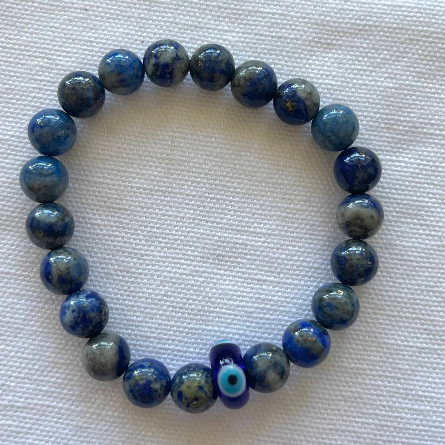 Lapis Lazuli Evil Eye Bracelet - Lithos Crystals