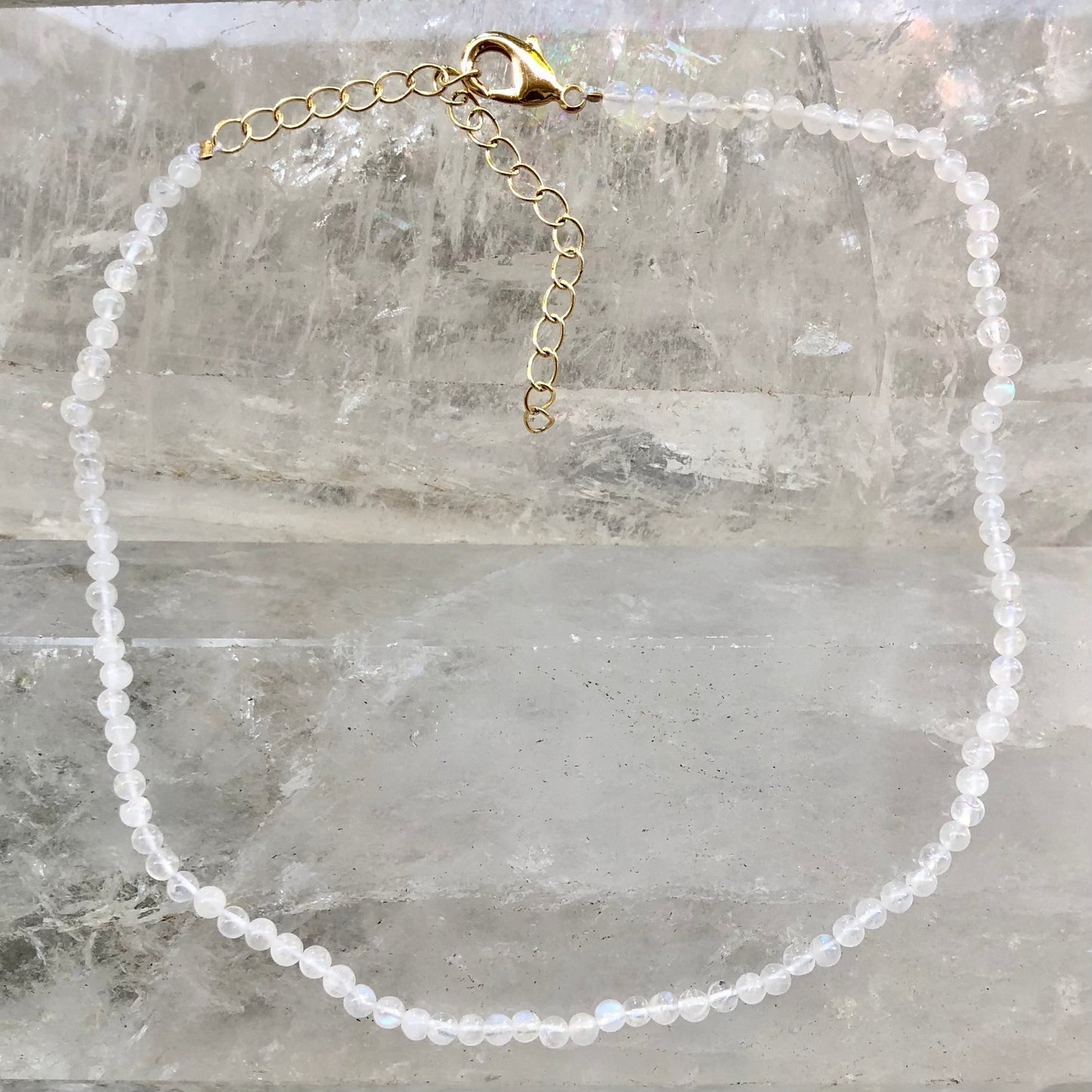 Moonstone Beaded Necklace - Lithos Crystals