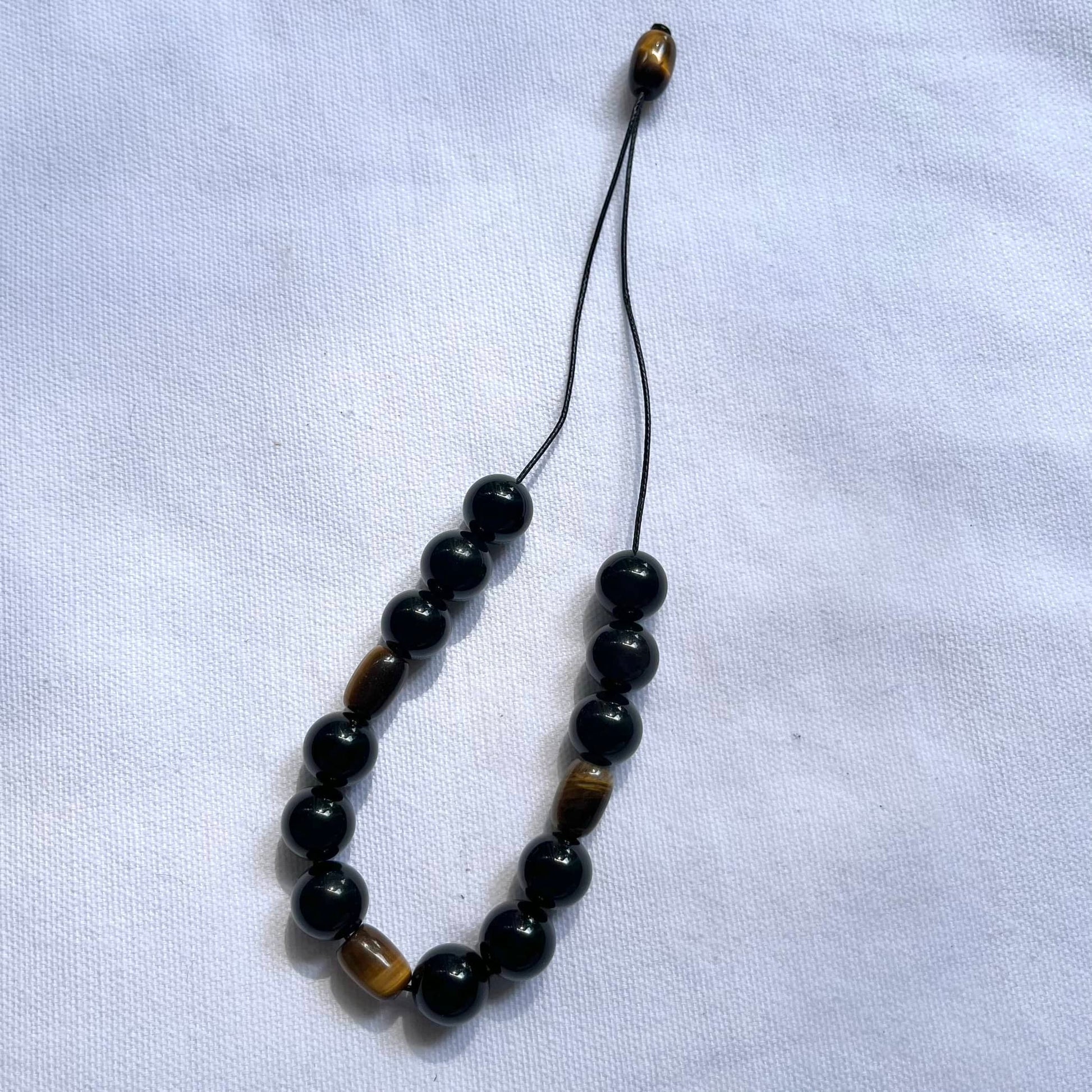 Obsidian Komboloi Worry Bead Bracelet - Lithos Crystals