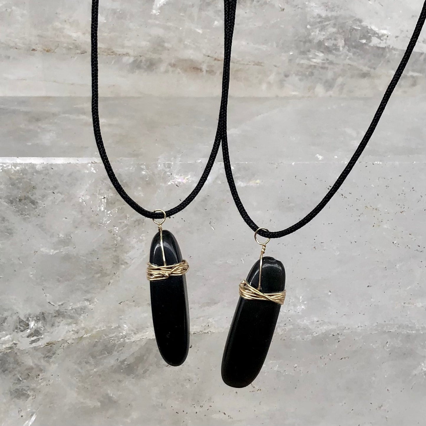 Obsidian Wire Wrap Pendant - Lithos Crystals