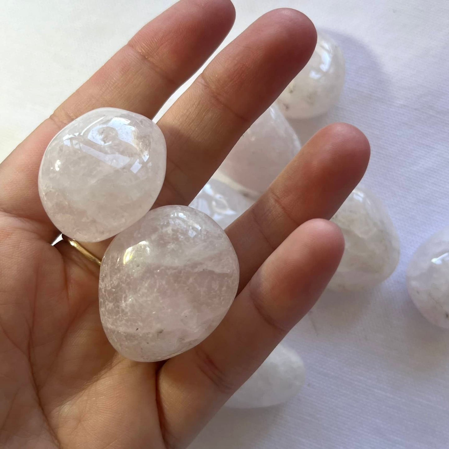 Rose Quartz Tumble Stone Large - Lithos Crystals