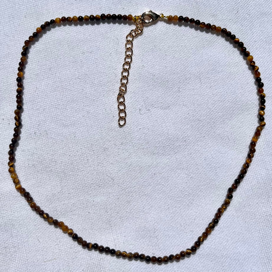 Tiger Eye Beaded Necklace - Lithos Crystals
