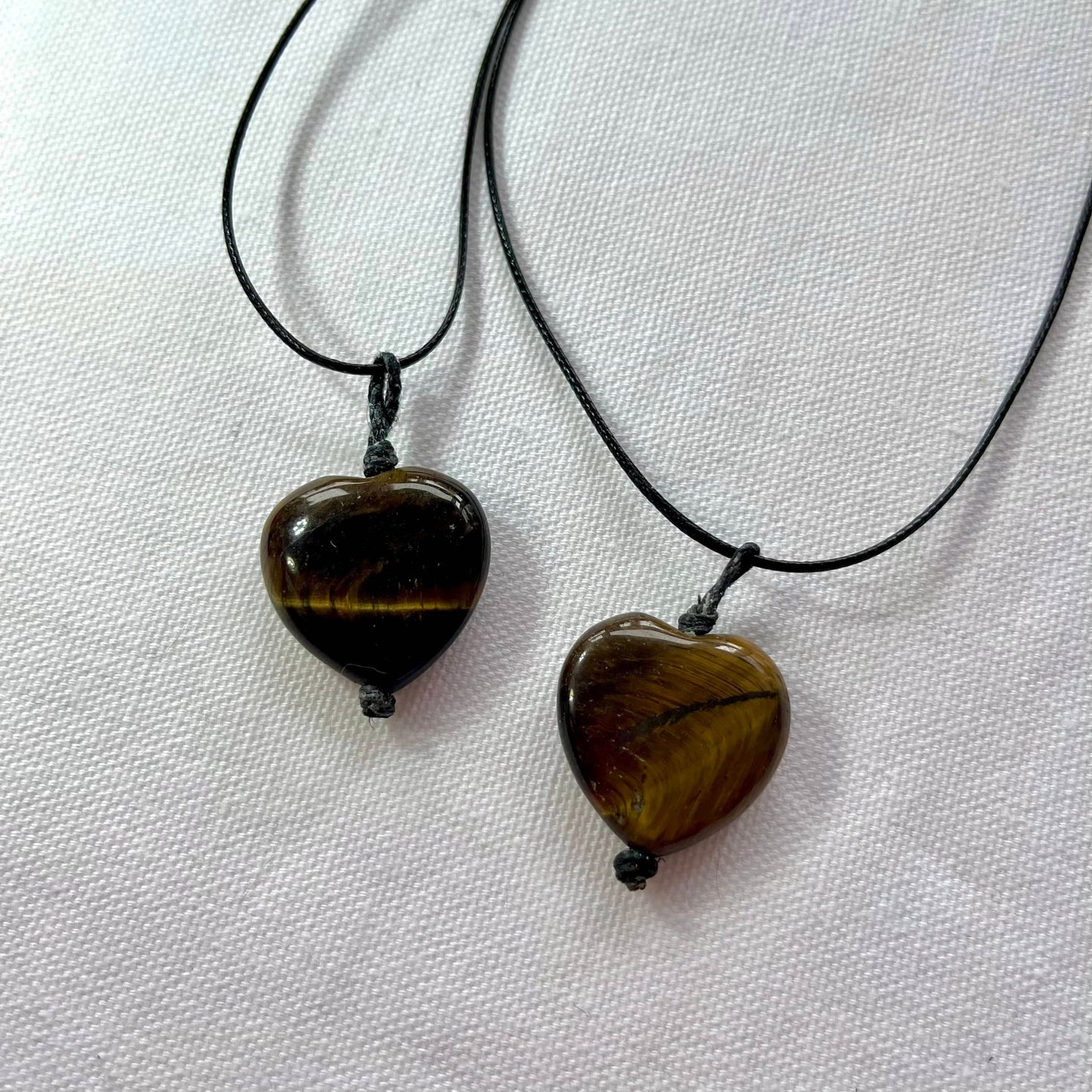Tiger Eye Heart Amulet Necklace - Lithos Crystals