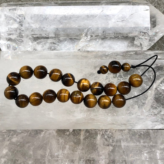 Tiger Eye Komboloi Worry Beads - Lithos Crystals