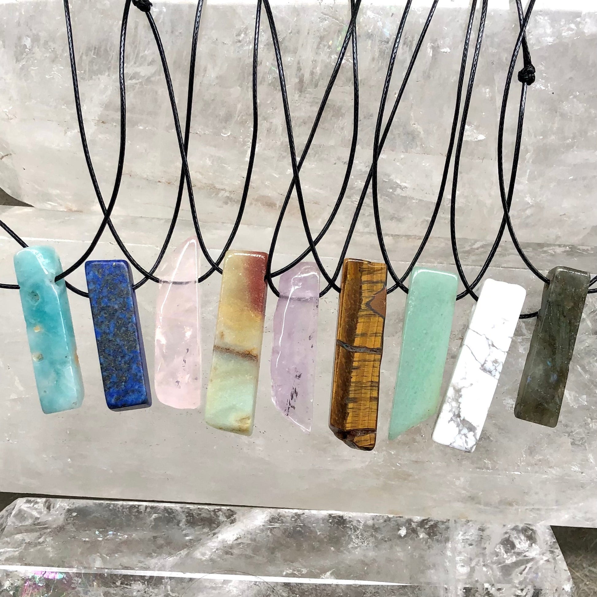 Tiger Eye Raw Pendant - Lithos Crystals
