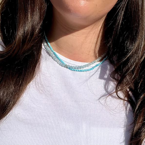 Turquoise Faceted Beaded Necklace - Lithos Crystals