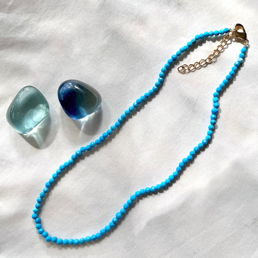 Turquoise Faceted Beaded Necklace - Lithos Crystals