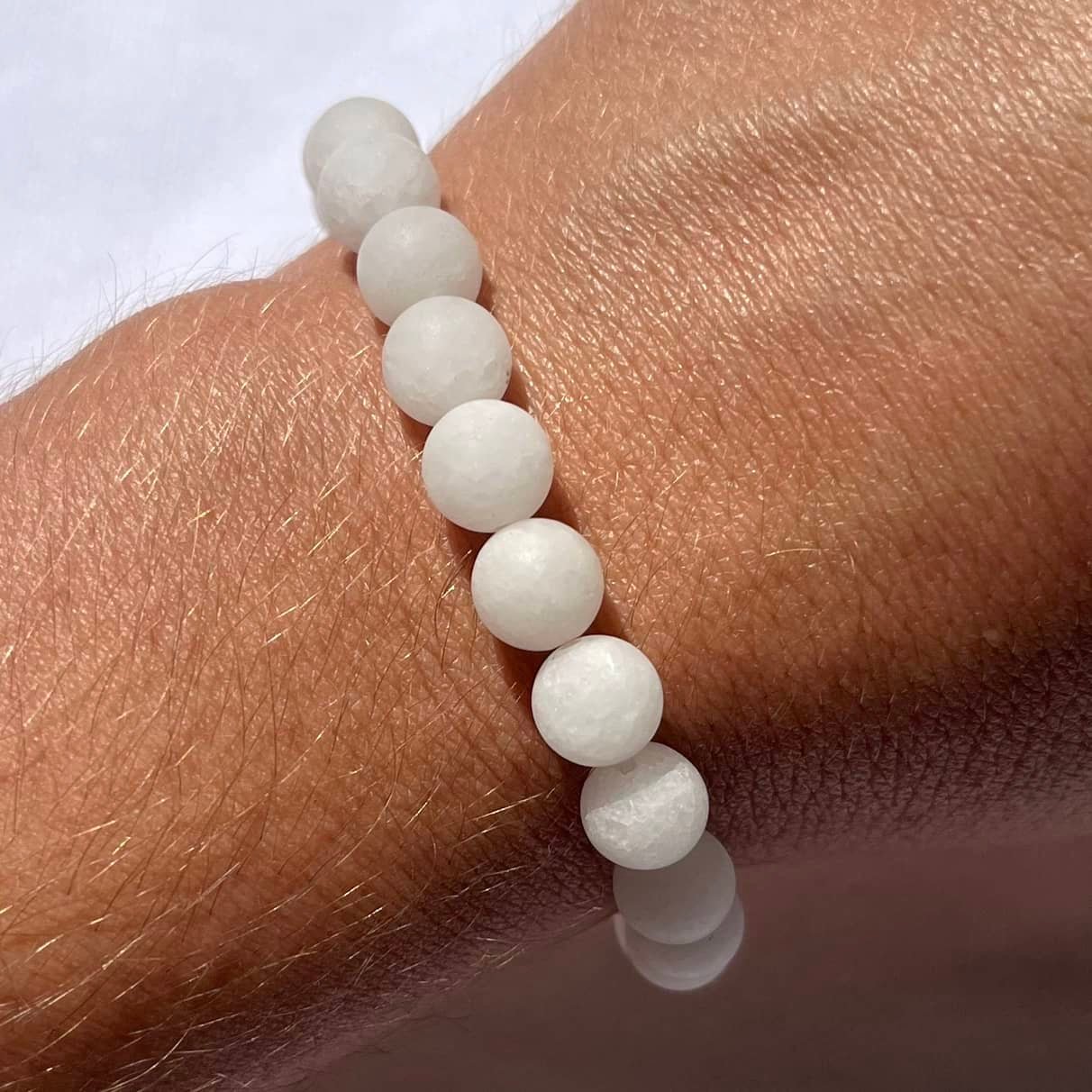 White Jade Bracelet - Lithos Crystals