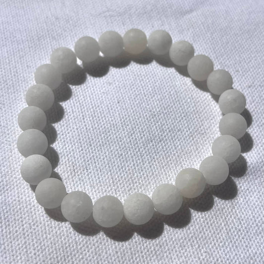 White Jade Bracelet - Lithos Crystals